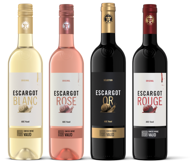 Bouteilles de vin Escargot