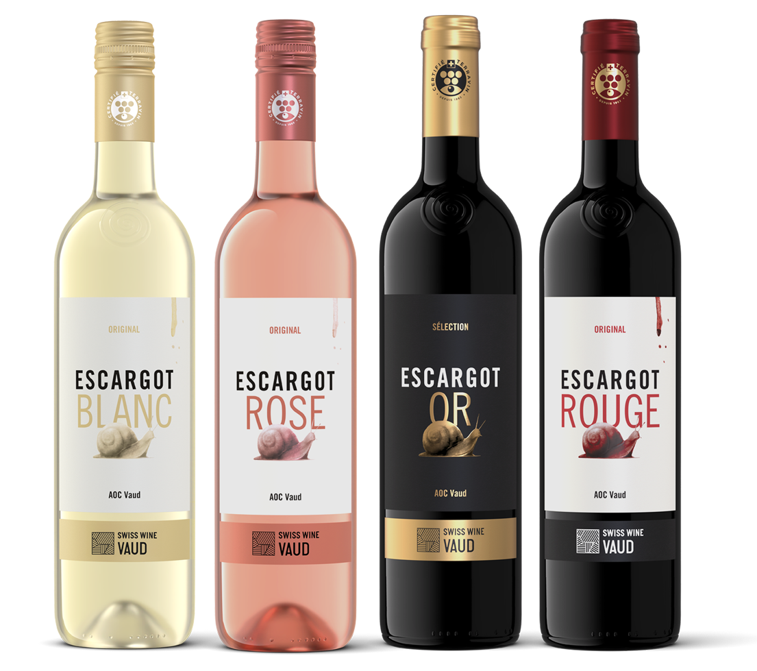 Bouteilles de vin Escargot